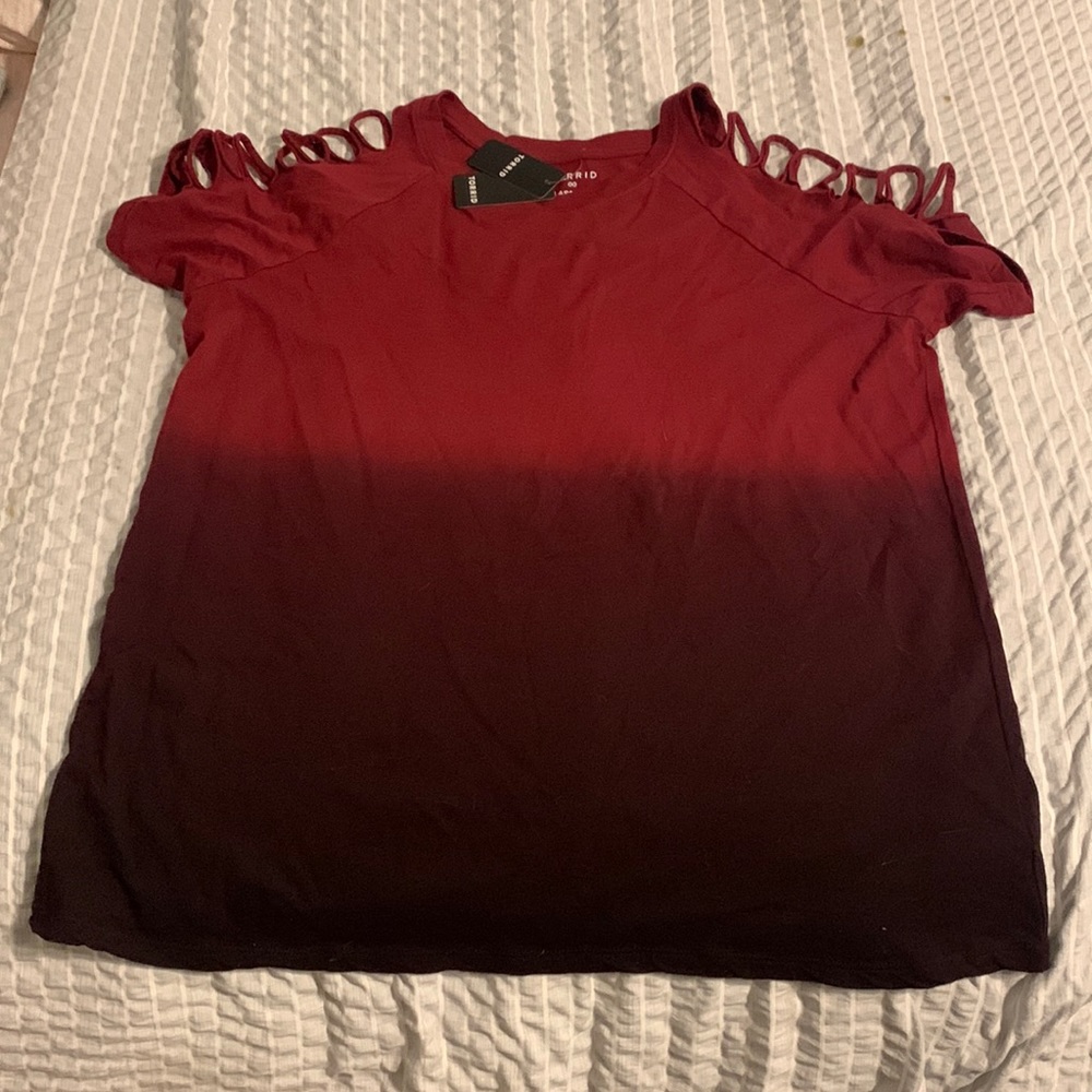 Torrid Slasher Raglan Dip Dye Tee
